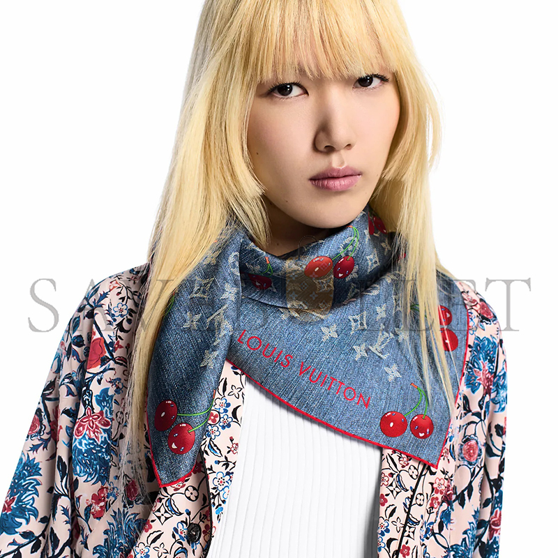 l0*is V*t0n murakami lv x tm denim cerise square 90 m96389 (90*90cm)